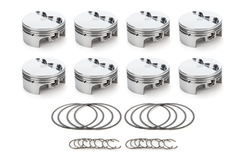 Race Tec Pistons 1000352 Piston, AutoTec, Forged, Flat Top, 4.125 in Bore, 1.5 x 1.5 x 3.0 mm Ring Grooves, Minus 5.00 cc, Small Block Ford, Set of 8