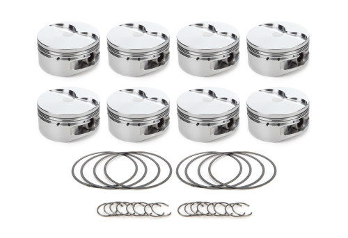 Race Tec Pistons 1001165 Piston, AutoTec, Flat Top, Forged, 4.125 in Bore, 1.5 x 1.5 x 3.0 mm Ring Grooves, Minus 4.10 cc, GM LS-Series, Set of 8