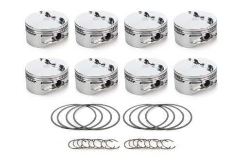 Race Tec Pistons 1001401 Piston, AutoTec, Flat Top, Forged, 4.125 in Bore, 1.5 x 1.5 x 3.0 mm Ring Grooves, Minus 5.20 cc, Small Block Ford, Set of 8