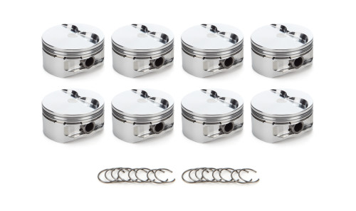 Race Tec Pistons 1001403 Piston, AutoTec, Flat Top, Forged, 4.125 in Bore, 1.5 x 1.5 x 3.0 mm Ring Grooves, Minus 5.20 cc, Small Block Ford, Set of 8