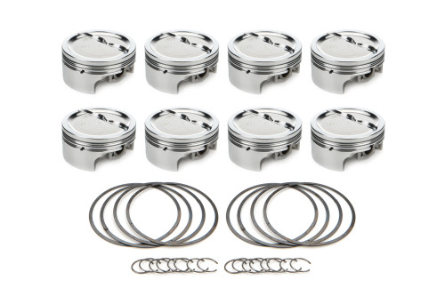 Race Tec Pistons 1001655 Piston, AutoTec, Dished, Forged, 4.155 in Bore, 1.5 x 1.5 x 3.0 mm Ring Grooves, Minus 23.90 cc, Small Block Chevy, Set of 8