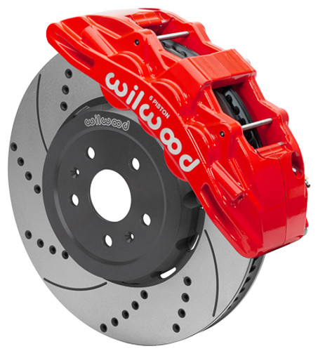 Wilwood 140-17004-DR Brake System, SX6R Big Brake, Front, 6 Piston Caliper, 15.00 in Drilled / Slotted Iron Rotor, Offset, Red Powder Coat, Chevy Corvette 2020-23, Kit