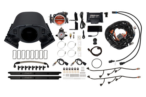 Fitech Fuel Injection 70088 Fuel Injection, Ultimate Rebel, Multi Port, 36 lb/hr Injectors, 92 mm Throttle Body, Aluminum, Black Anodized, GM LS-Series, Kit