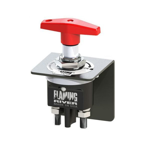 Flaming River FR1048 Battery Disconnect, Big Switch 500, Rotary Switch, T-Handle, Panel Mount, 500 Amps, Lock Out Hole, 12-24V, Kit