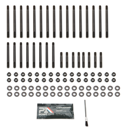 Point One K001-H04E Cylinder Head Stud Kit, 12 Point Nuts, Steel, Black Oxide, Big Block Chevy, Dart Heads, Kit