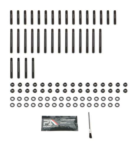 Point One K002-H16E Cylinder Head Stud Kit, 12 Point Nuts, Steel, Black Oxide, Small Block Chevy, Kit