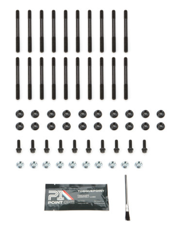 Point One K003-M03E Main Stud Kit, 12 Point Nuts, 4-Bolt Mains, Steel, Black Oxide, GM LS-Series, Kit