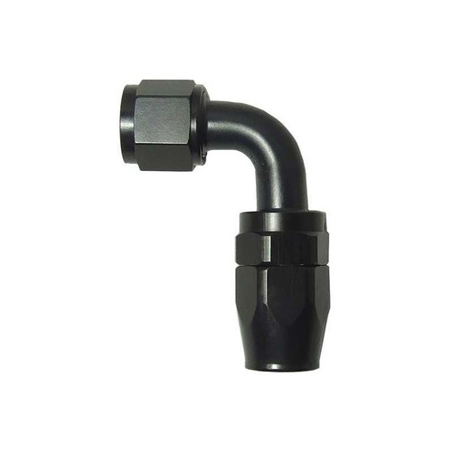 Big End 14690 Hose Fitting, -6 AN Female to 90 Degree Hose, Swivel, Black, Each