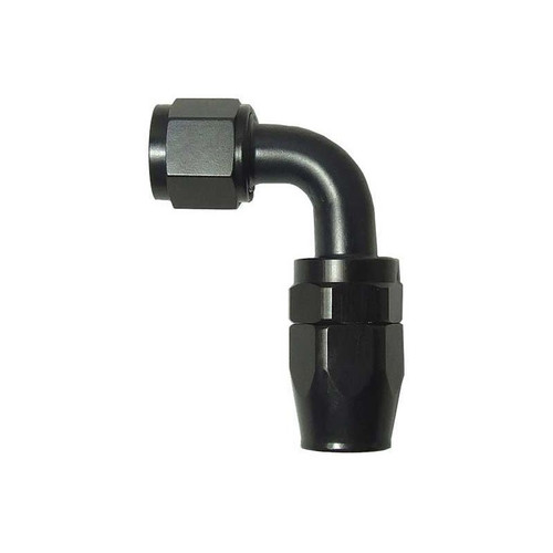 Big End 14290 Hose Fitting, -12 AN Female to 90 Degree Hose, Swivel, Black, Each