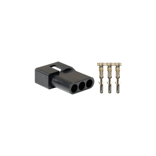FuelTech 5011100155 Electrical Connector, Travel Sensor, 3 Pin, Female, Housing / Pins, Plastic, Black, Each
