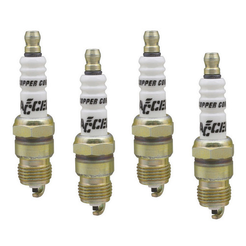 Accel 0576S-4 Spark Plug, Shorty, 14 mm Thread, 0.460 in. Reach, Tapered Seat, Resistor, Set of 4