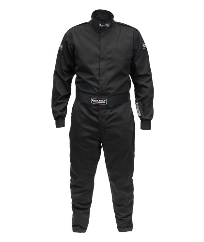 Allstar ALL931014 Driving Suit, 1-Piece, SFI 3.2A/1, Single Layer, Fire Retardant Cotton, Black, Large, Each