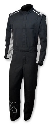 Impact Racing 23011613 Axis 2.4 Driving Suit, 1-Piece, SFI 3.2-A/5, Double Layer,Aramidic, Breathable Fabric, Black/Gray, X-Large, Each