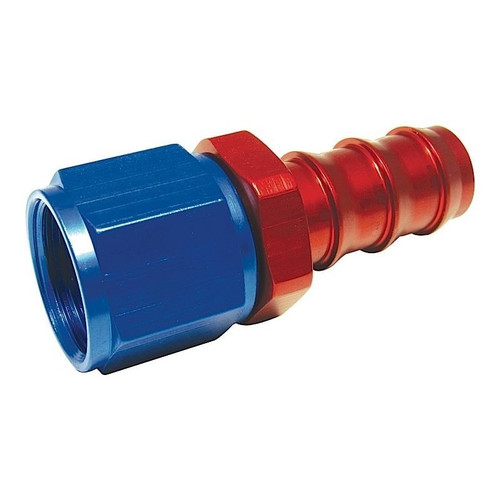 Big End Performance 13401 Push-Loc Fitting, Straight -06 AN, Red/Blue Anodize