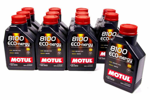 Motul USA 102782 Motor Oil, 8100 Eco-nergy, 5W30, Synthetic, 1 L Bottle, Set of 12