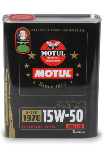 Motul USA MTL104512 Motor Oil, 2100 Classic, 15W50, Semi-Synthetic, 2 L Can, Each