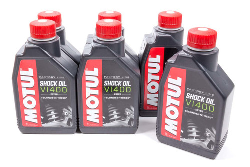 Motul USA 105923 Shock Oil, Factory Line Shock Oil VI400 Ester, VI 400, Semi-Synthetic, 1 L Bottle, Set of 6