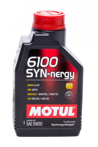 Motul USA MTL107970 Motor Oil, 6100 SYN-nergy, 5W30, Synthetic, 1 L Bottle, Each