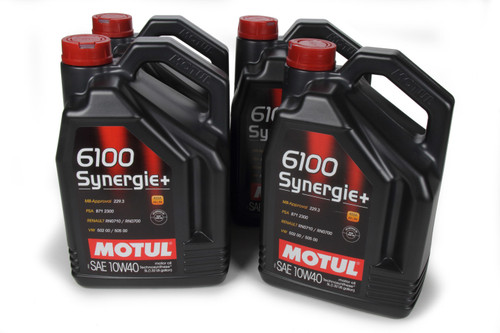 Motul USA 108647 Motor Oil, 6100 Synergie, 10W40, Synthetic, 5 L Jug, Set of 4