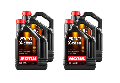 Motul USA 108946 Motor Oil, 8100 X-cess, 5W30, Synthetic, 5 L Jug, Set of 4