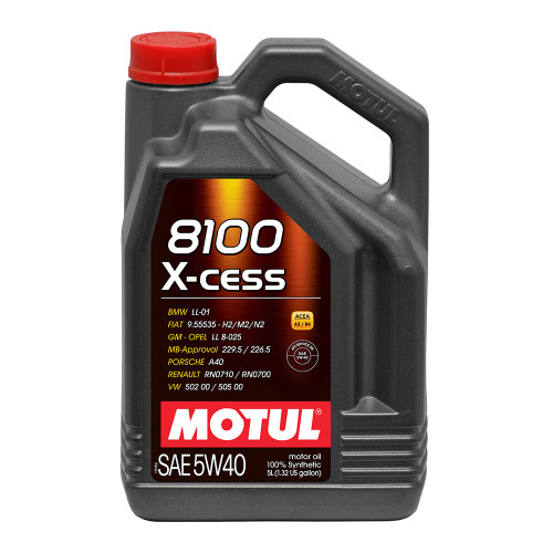 Motul USA MTL109776 Motor Oil, X-Cess, 5w40, Synthetic, 5 L Bottle, Each