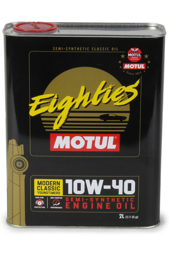 Motul USA MTL110619 Motor Oil, Classic Eighties, 10W40, Semi-Synthetic, 2 L Can, Each