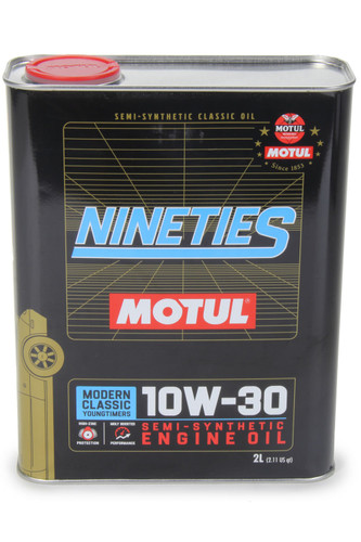 Motul USA MTL110620 Motor Oil, Classic Nineties, 10W30, Semi-Synthetic, 2 L Can, Each