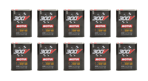 Motul USA 110817 Motor Oil, 300V Racing, 5W40, Synthetic, 2 L Can, Set of 10