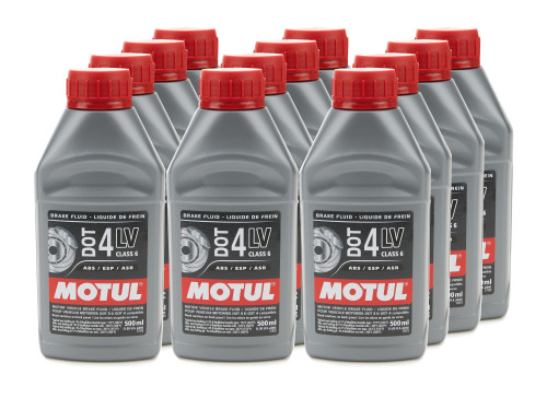 Motul USA 111254 Brake Fluid, LV Class 6, DOT 4, Synthetic, 500 ml, Set of 12