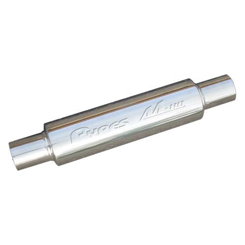Pypes Performance Exhaust MVR200S Muffler, M-80 Race Pro, 2-1/2 in. Center Inlet, 2-1/2 in. Center Outlet, 4 in. Diameter Body, 14 in. Long, Stainless, Polished, Each