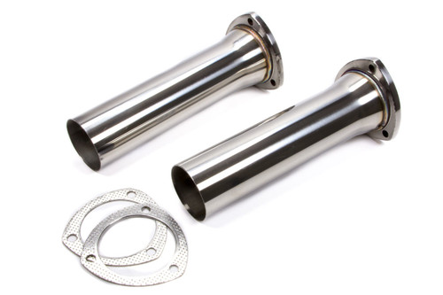 Pypes Performance Exhaust PVR13S Collector Reducer, 3-1/2 in. Inlet to 3 in. OD Outlet, 3-Bolt Flange, 12 in. Long, Stainless, Polished, Pair