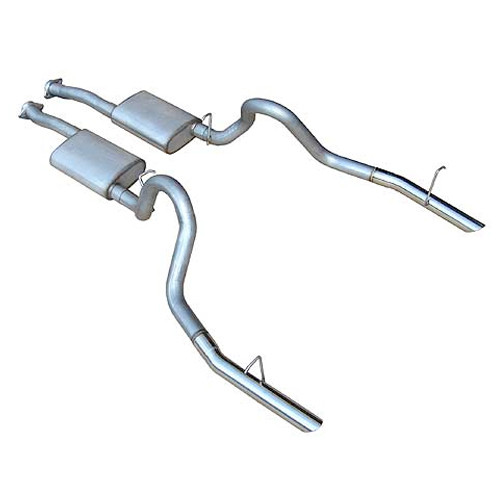 Pypes Performance Exhaust SFM13V Exhaust System, Violator, Cat-Back, 2-1/2 in. Diameter, 2-1/2 in. Polished Tips, Stainless, Small Block Ford, Ford Mustang 1979-97, Kit