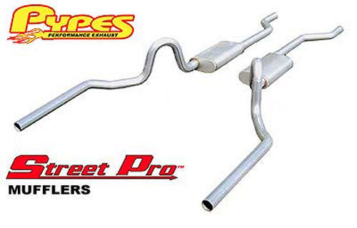 Pypes Performance Exhaust SGA30S Exhaust System, Header-Back, 2-1/2 in. Diameter, 2-1/2 in. Tips, Stainless, Natural, GM A-Body 1964-72, Kit