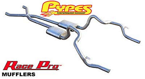 Pypes Performance Exhaust SGF11R Exhaust System, Race Pro X-Pipe System, Header-Back, 2-1/2 in. Diameter, 2-1/2 in. Tips, Stainless, GM F-Body 1970-74, Kit