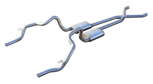 Pypes Performance Exhaust SGF11T Exhaust System, Turbo Pro X-Pipe System, Header-Back, Dual Rear Exit, 2-1/2 in. Diameter, Stainless, Natural, GM F-Body 1970-74, Each