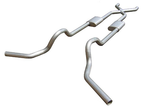 Pypes Performance Exhaust SGT79T Exhaust System, Turbo Pro, Header-Back, Dual Side Exit, 2-1/2 in. Diameter, Stainless, Natural, GM Fullsize Truck 1967-74, Each