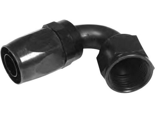 Big End 14602 Hose Fitting, -6 AN Female to 120 Degree Hose, Swivel, Black, Each