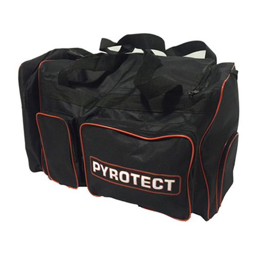 Pyrotect GB110020 Gear Bag, 21 in. Long x 16 in. Wide x 13 in. Deep, Zipper Closure, Shoulder Strap, Pyrotect Logo, Nylon, Black / Red, Each