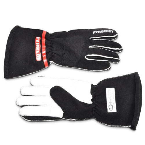 Pyrotect GP200420 Gloves, Driving, SFI 3.3/5, Double Layer, Pro Reverse Stitch, Nomex, Black, Large, Pair