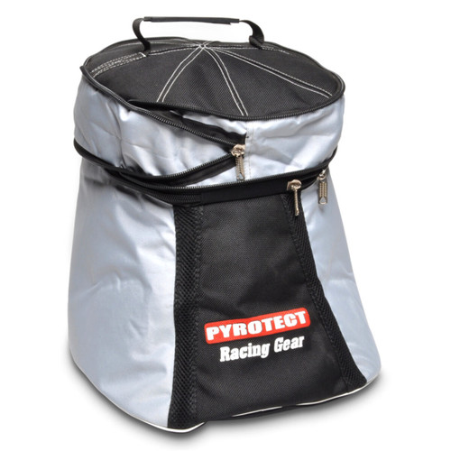 Pyrotect HB100220 Helmet Bag, Gear Pak XL, 4 in. Expandable Top, Fleece Lined, Zipper Closure, Nylon, Black / Silver, Each