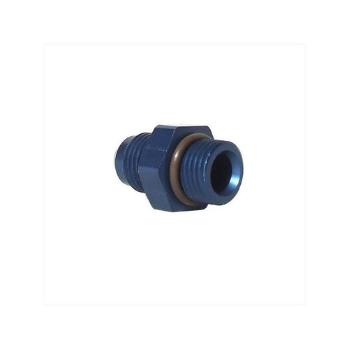 Big End 12708 Adapter Fitting, -10 AN ORB to -8 AN, Male, Aluminum, Blue, Each