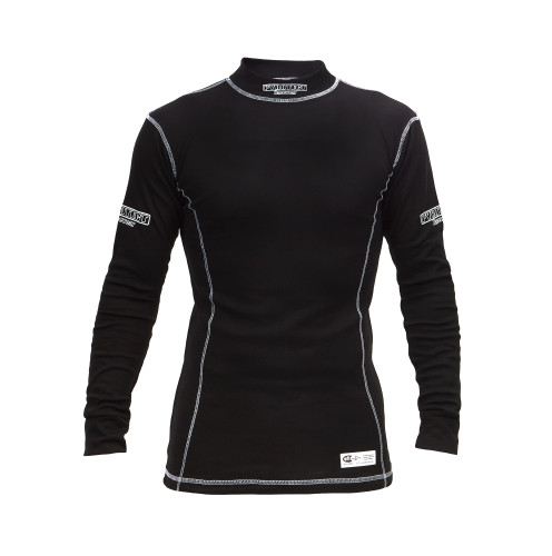 Pyrotect IT400420 Underwear Top, Sport, SFI 3.3/1, Long Sleeve, High Collar, Nomex, Black, Large, Each