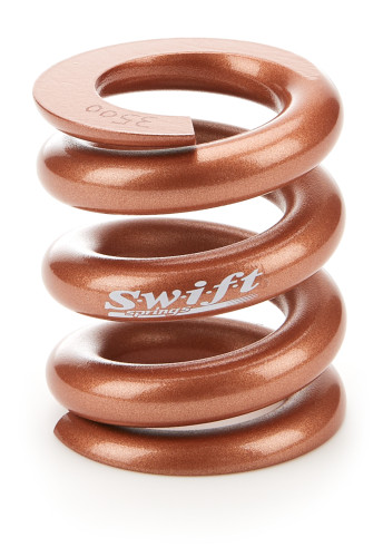 Swift Springs SBS3500 Bump Stop Spring, 2.250 in. Free Length, 2.000 in. OD, 3500 lb/in Spring Rate, Steel, Copper Powder Coat, Each
