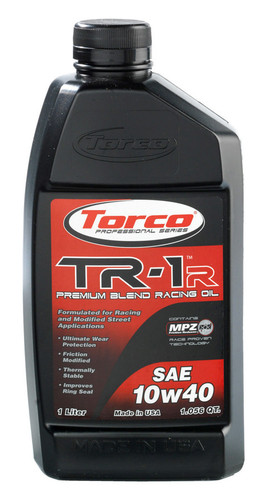 Torco A141040C Motor Oil, TR-1R, 10W40, Conventional, 1 L Bottle, Set of 12
