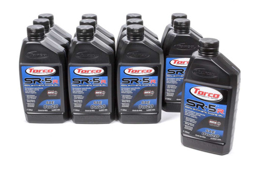 Torco A150020C Motor Oil, SR-5R, 0W20, Synthetic, 1 L Bottle, Set of 12