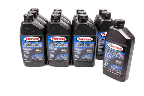 Torco A152050CE Motor Oil, SR-5, 20W50, Synthetic, 1 L Bottle, Set of 12