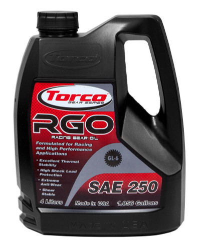 Torco A240250S Gear Oil, RGO, 250WT, Conventional, 4 L Jug, Set of 4