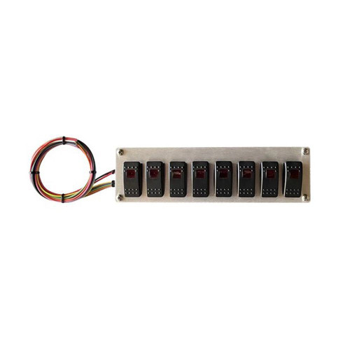 American Autowire 510923 Switch Panel, Dash Mount, 10.75 x 3 in, 7 Rockers, Red Indicator Lights, Harness, Natural, Each