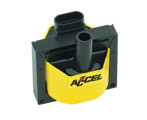 Accel 140024ACC Ignition Coil, Super Coil, E-Core, 0.200 ohm, Female Socket, 48000V, Yellow / Black, Each