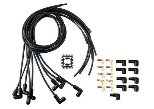 Accel 9011C Spark Plug Wire Set, Extreme 9000 Ceramic, Spiral Core, 8 mm,  Black, 90 Degree